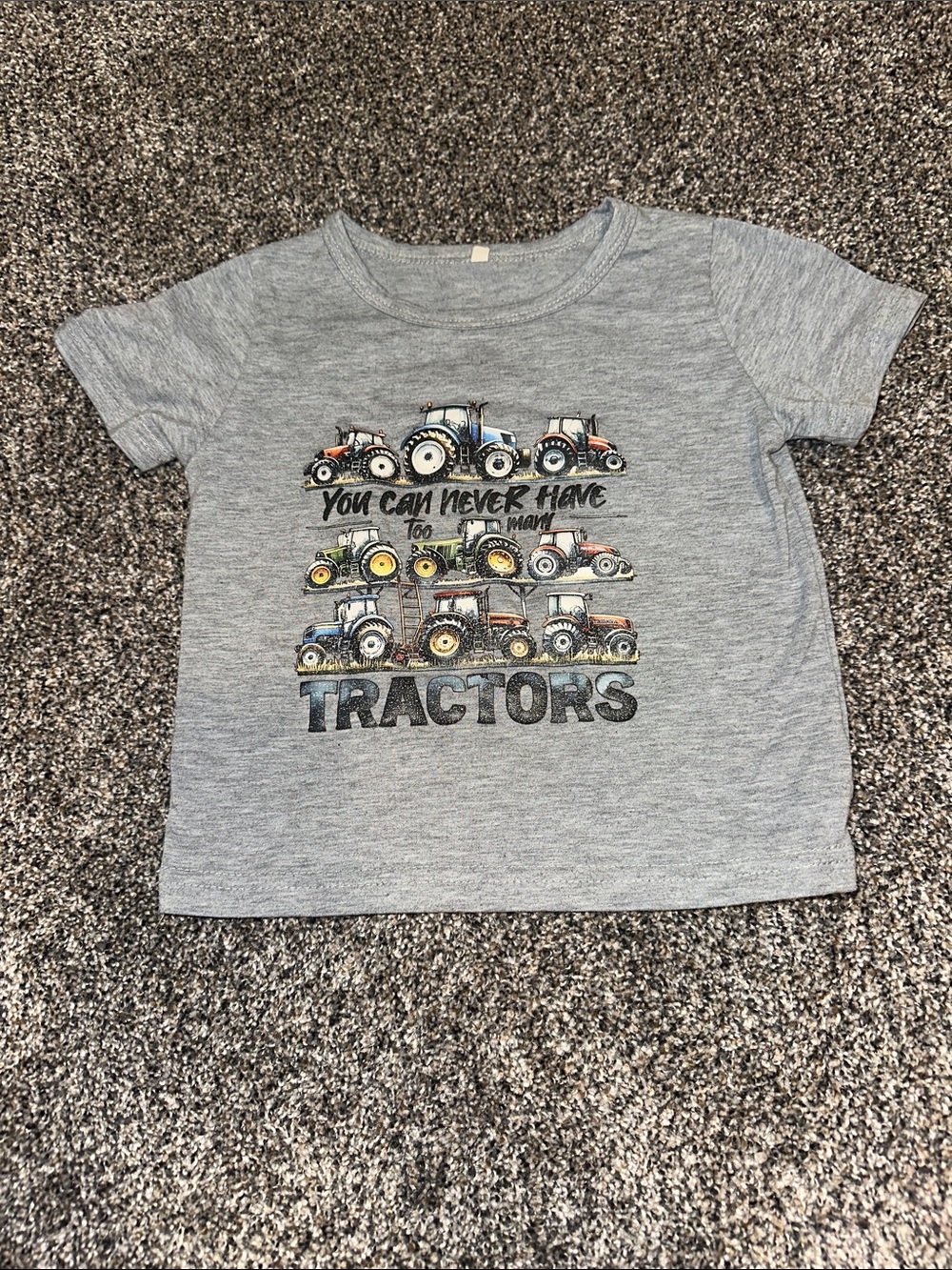 Kids Gray Tractor Graphic Tee